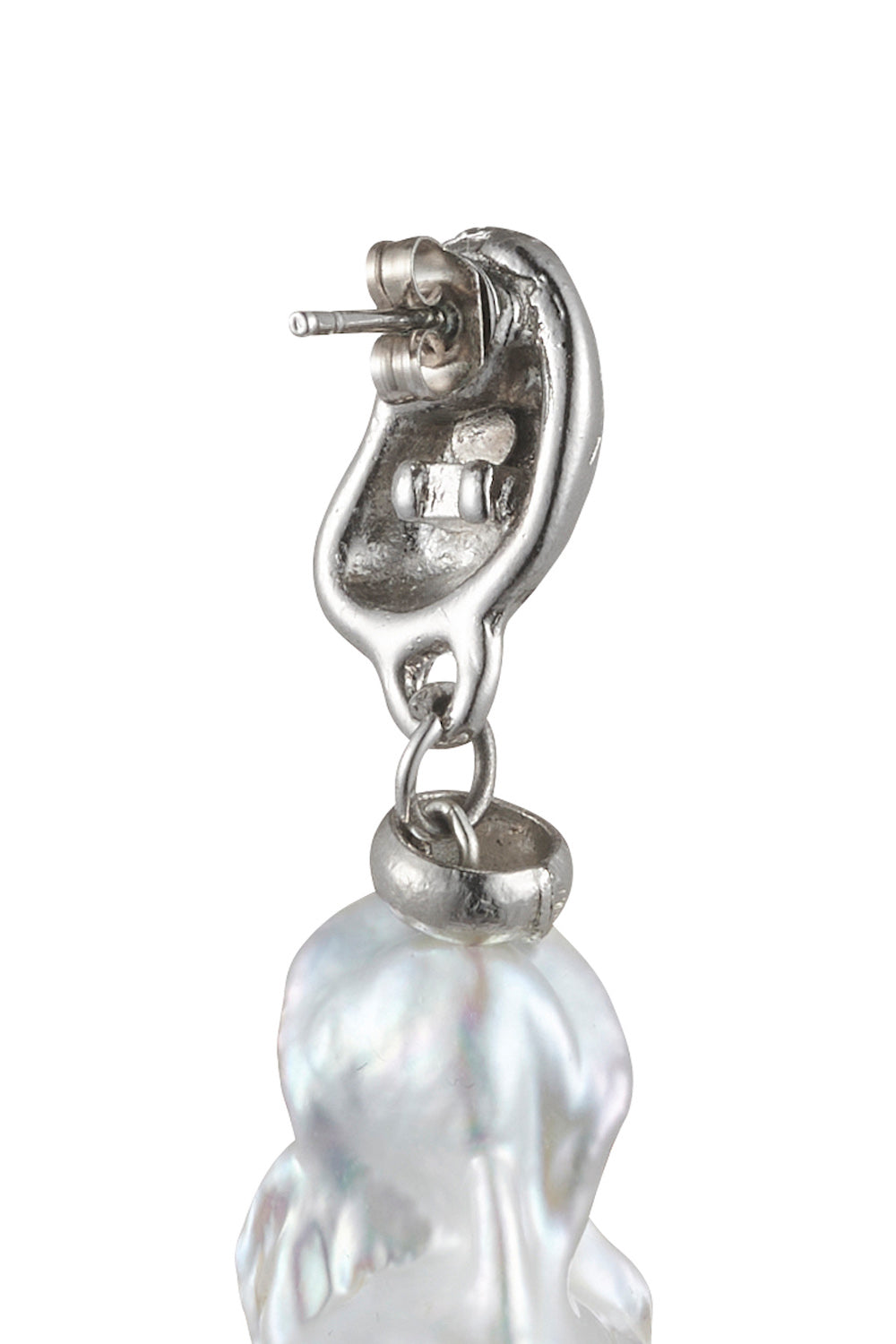 Lila Baroque Pearl Earrings - Silver